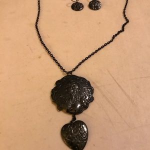 Victorian era inspired necklace and earrings set.